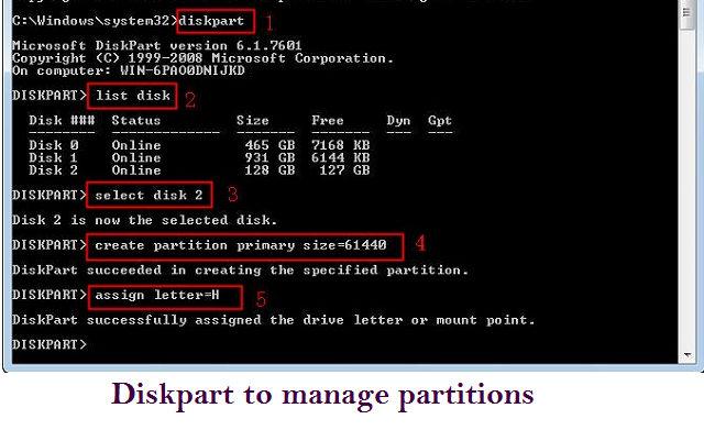 Diskpart to Manage Partitions